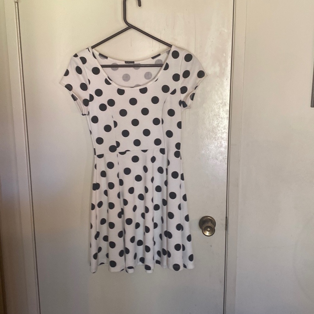 white poka dot dress